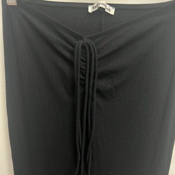 Reformation Ribbed Pants Black - Picture 3 of 6